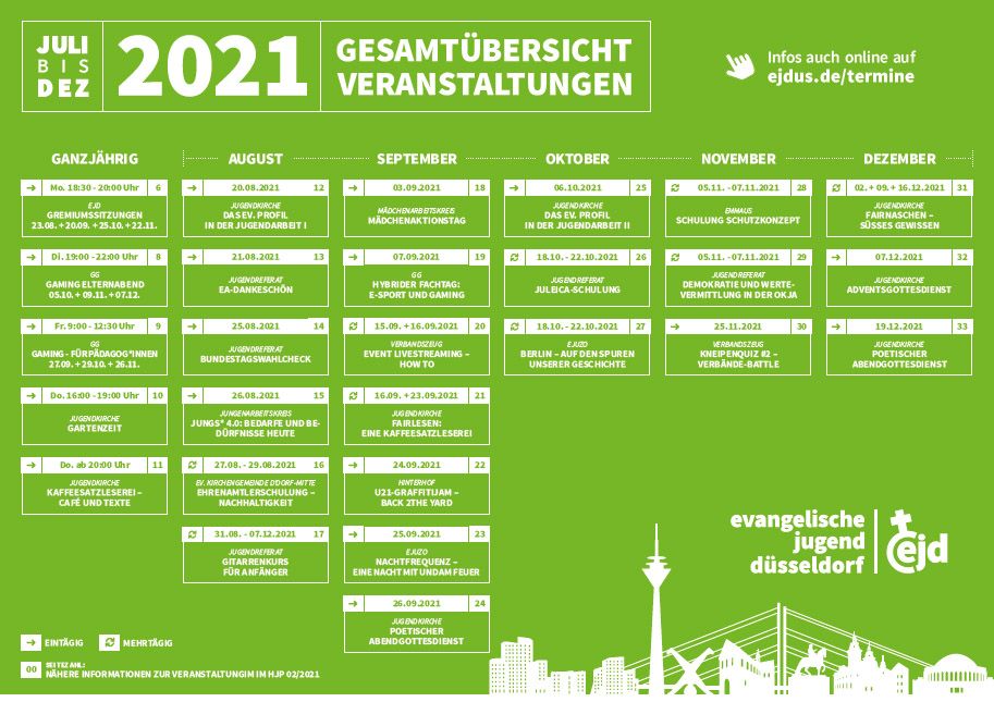 Plakat Veranstaltungen im 2. Halbjahr 2021